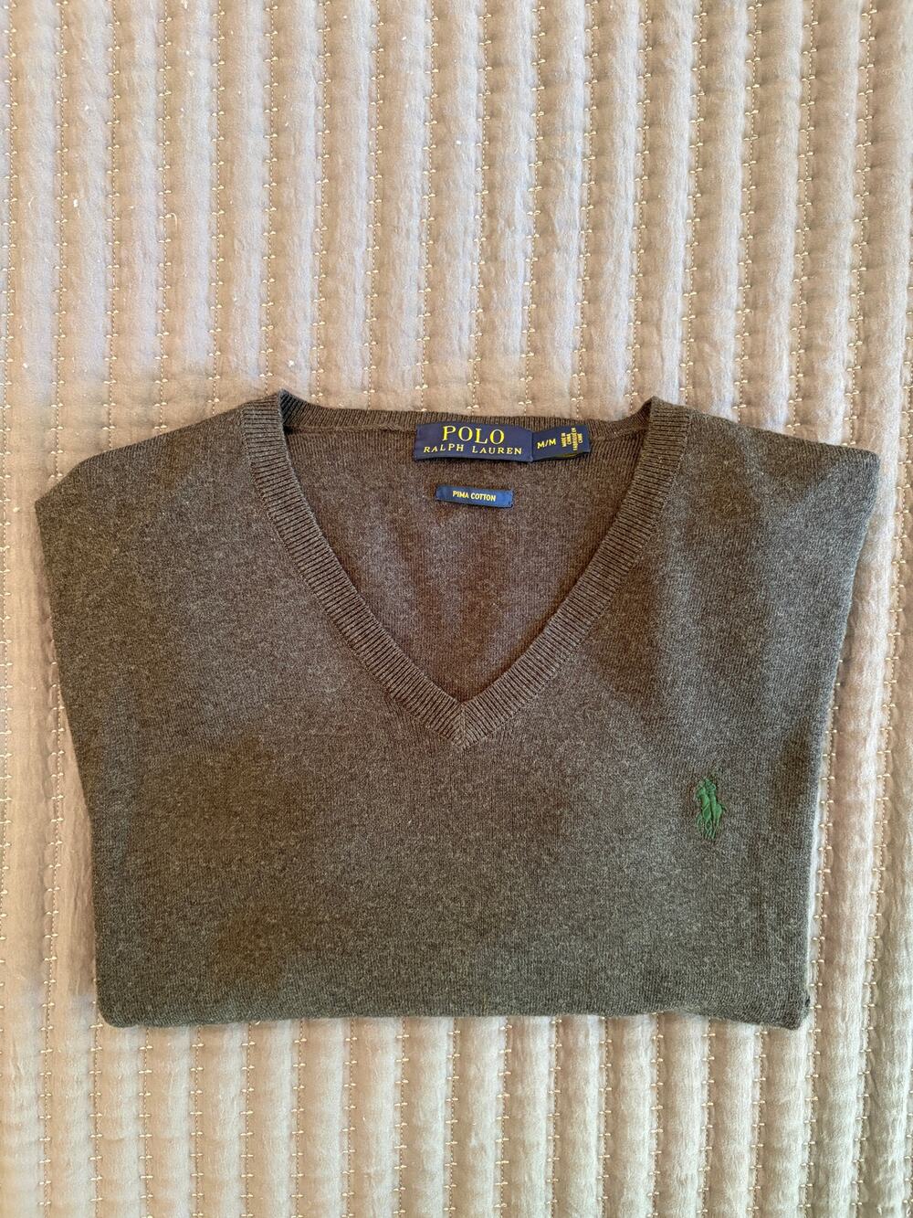Polo Ralph Lauren Pima Cotton V-Neck Sweater – Men’s Medium